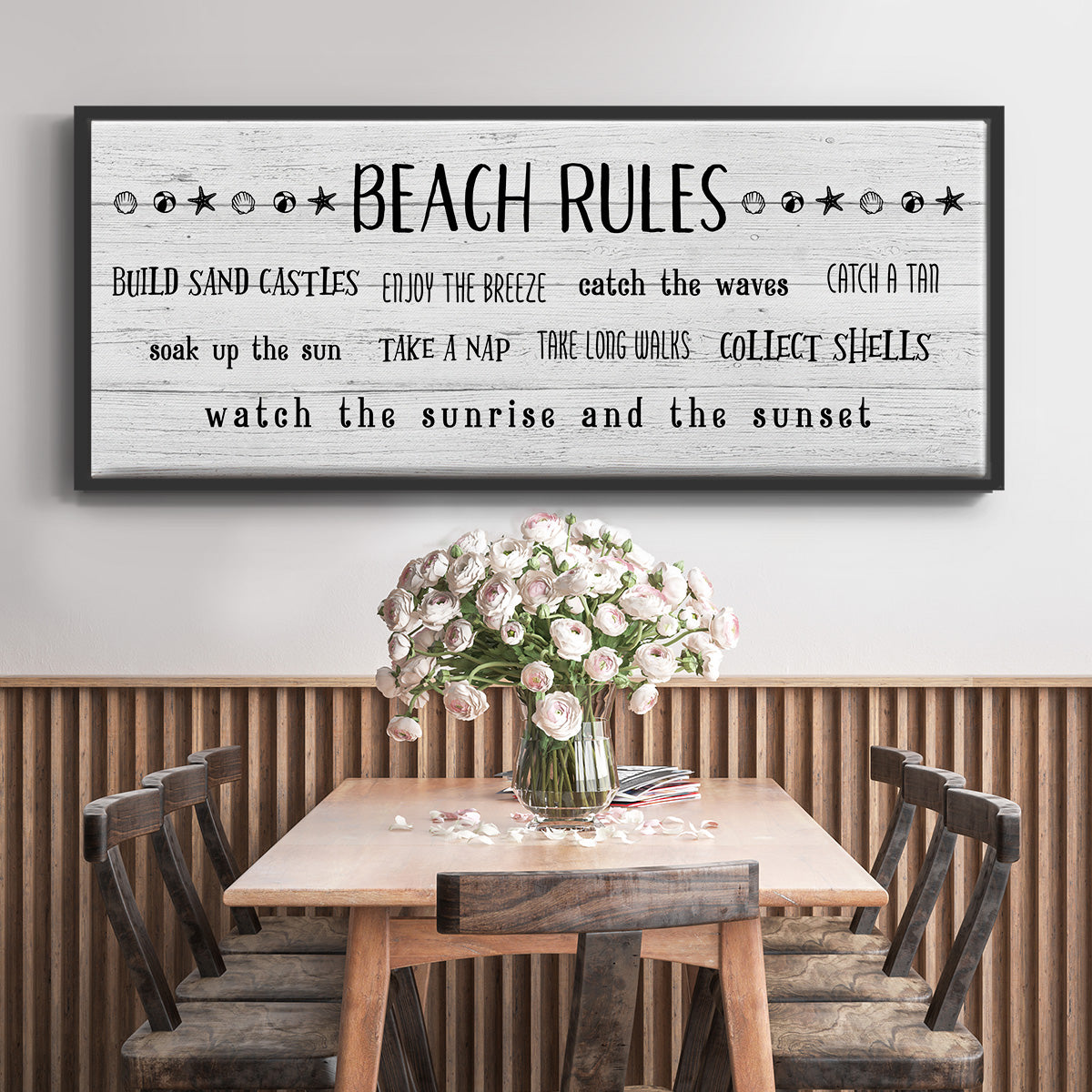 Rules of the Beach - Floater Framed Canvas Print