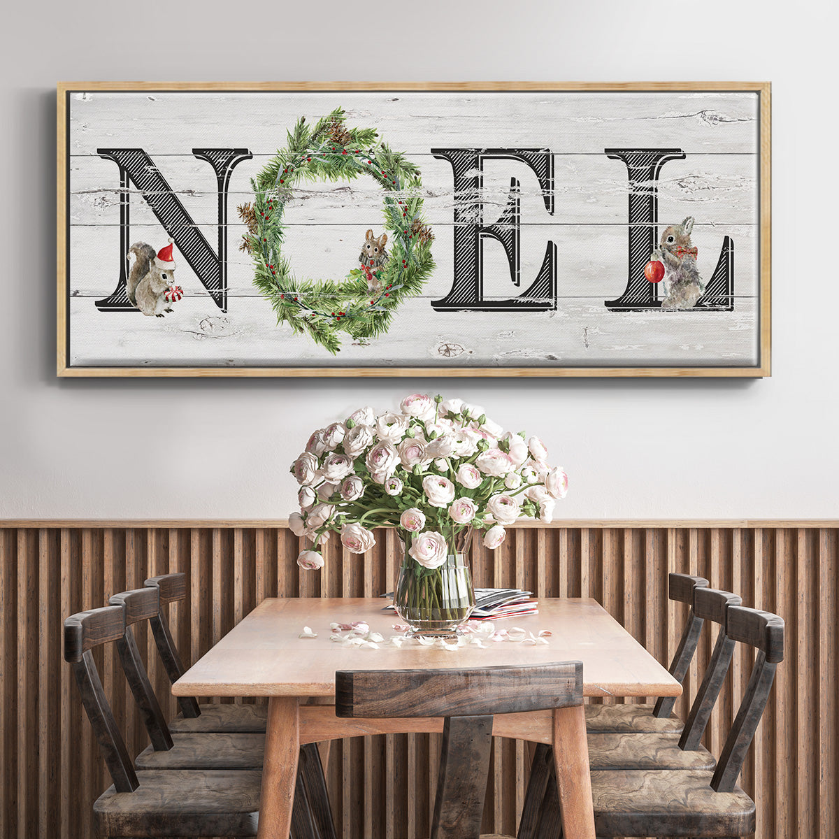Farmhouse Noel - Floater Framed Canvas Print