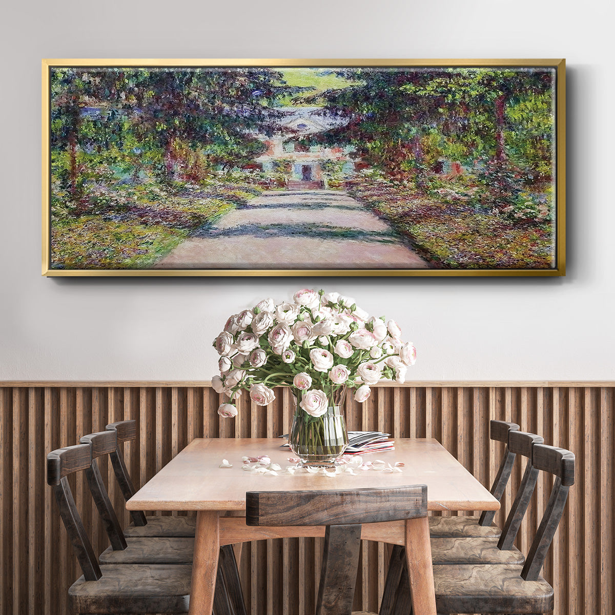 Pathway in Monet's Garden at Giverny, 1900 - Floater Framed Canvas Print