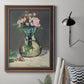 Moss Roses in a Vase - Ornate Framed Canvas Print