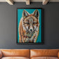 Teal Fox - Modern Framed Canvas Print