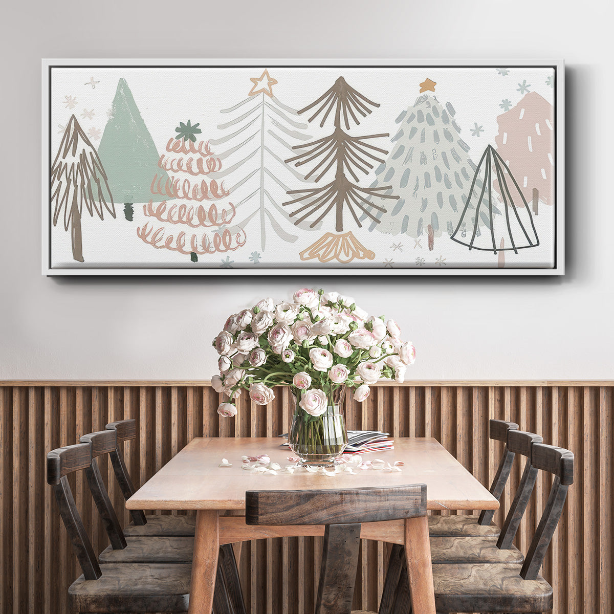 Christmas Tree Sketchbook - Floater Framed Canvas Print