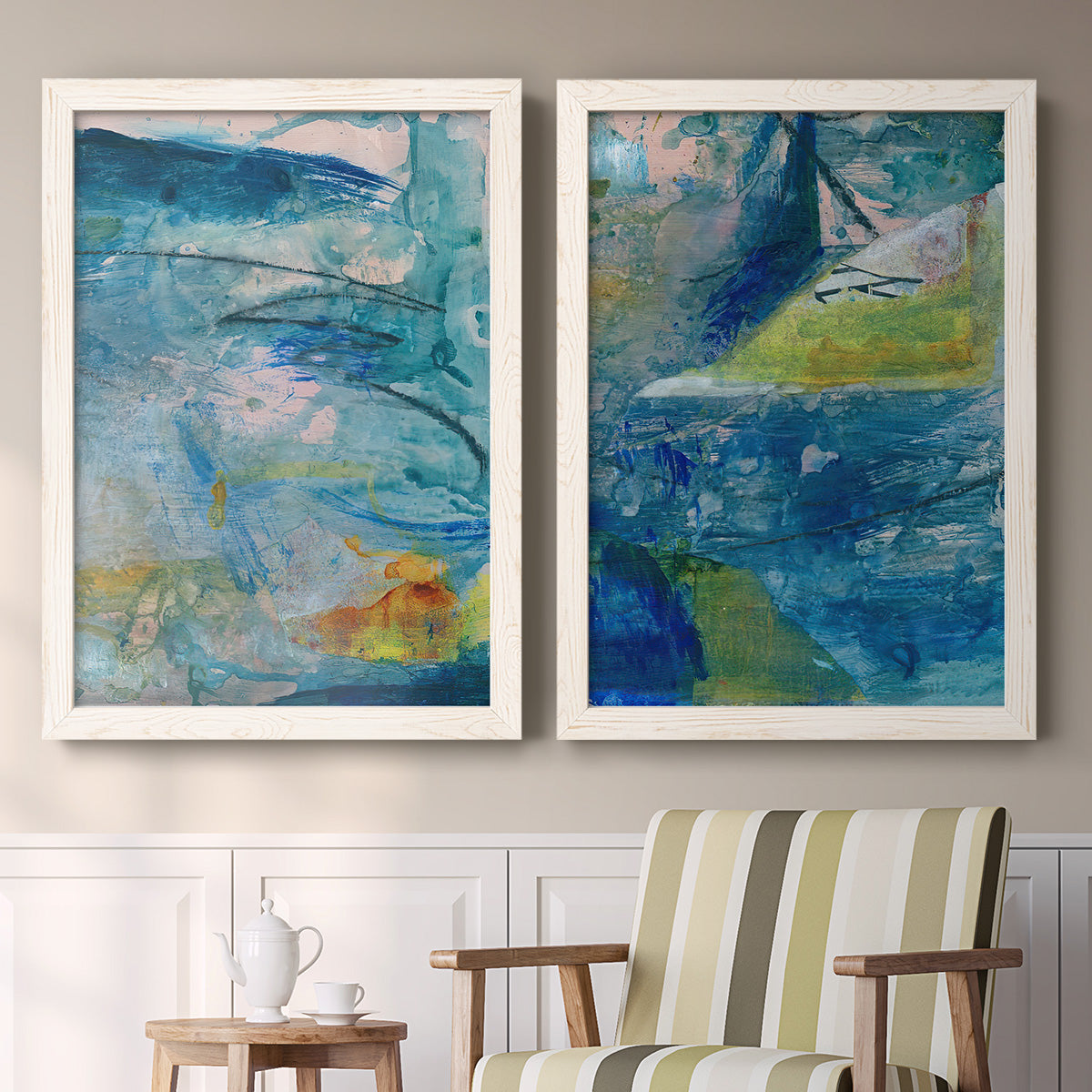 Spring Winds V - Premium Framed Canvas 2 Piece Set - Ready to Hang