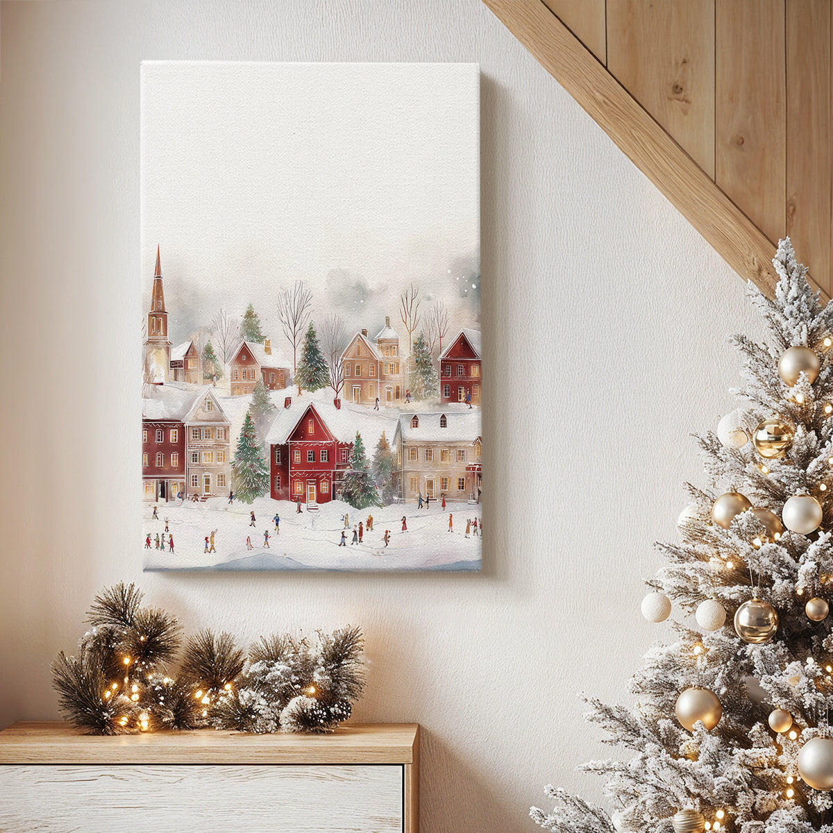 Frostlit Evergreen Green - Canvas Art Print