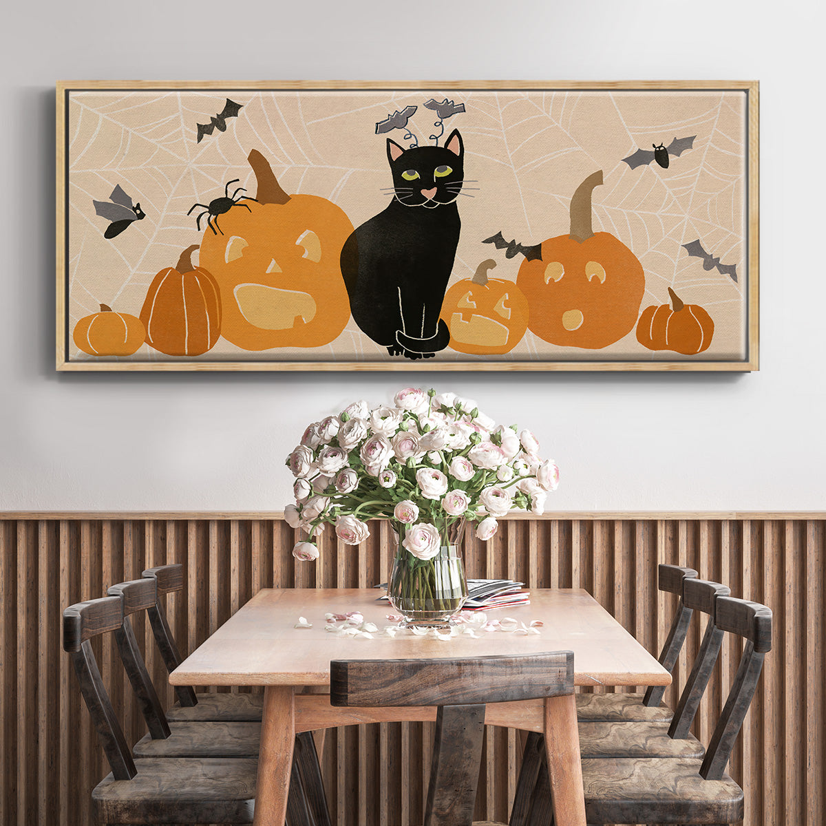Pumpkin Patch Cats Collection D - Floater Framed Canvas Print