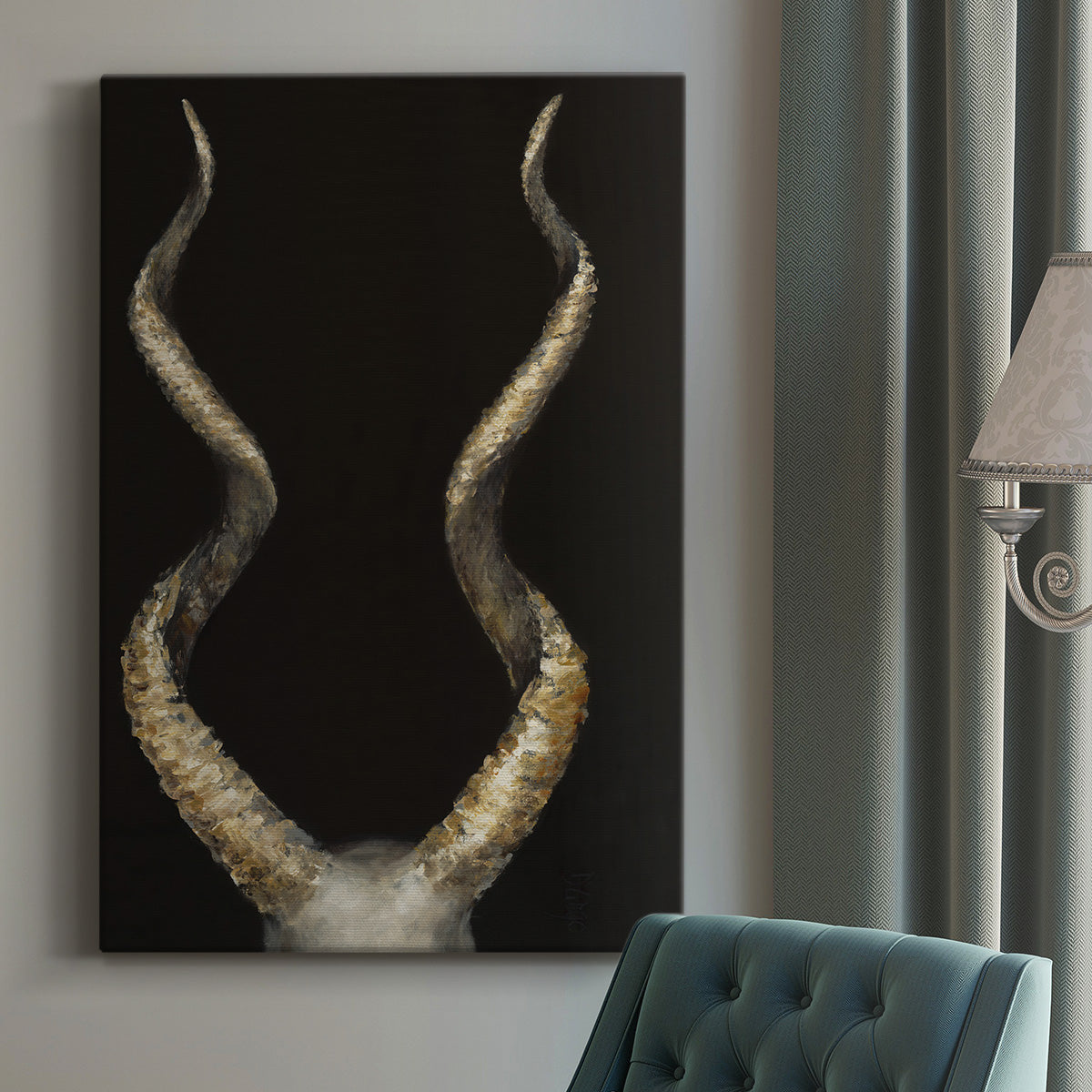 Spiral Antelope Horns Premium Gallery Wrapped Canvas - Ready to Hang