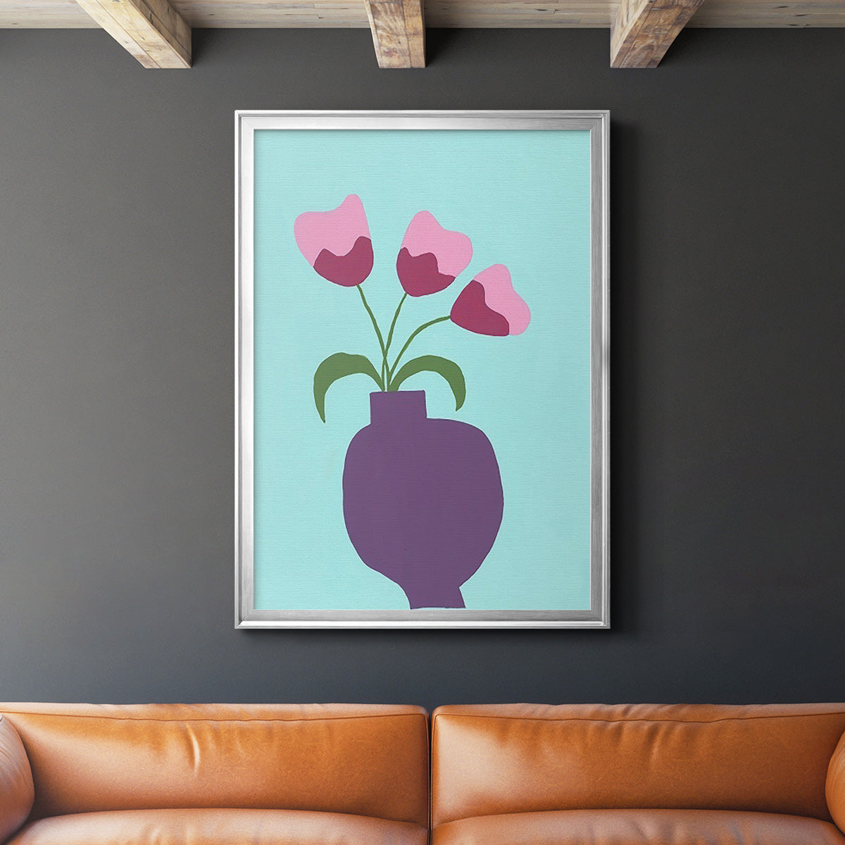 Modern Blooms I - Modern Framed Canvas Print