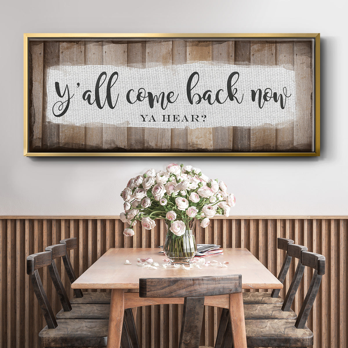 Y'all Come Back Now - Floater Framed Canvas Print