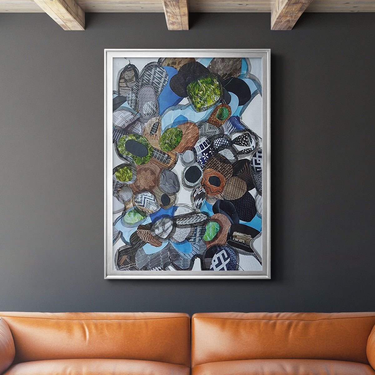 Catalina Island Blue Glass - Modern Framed Canvas Print