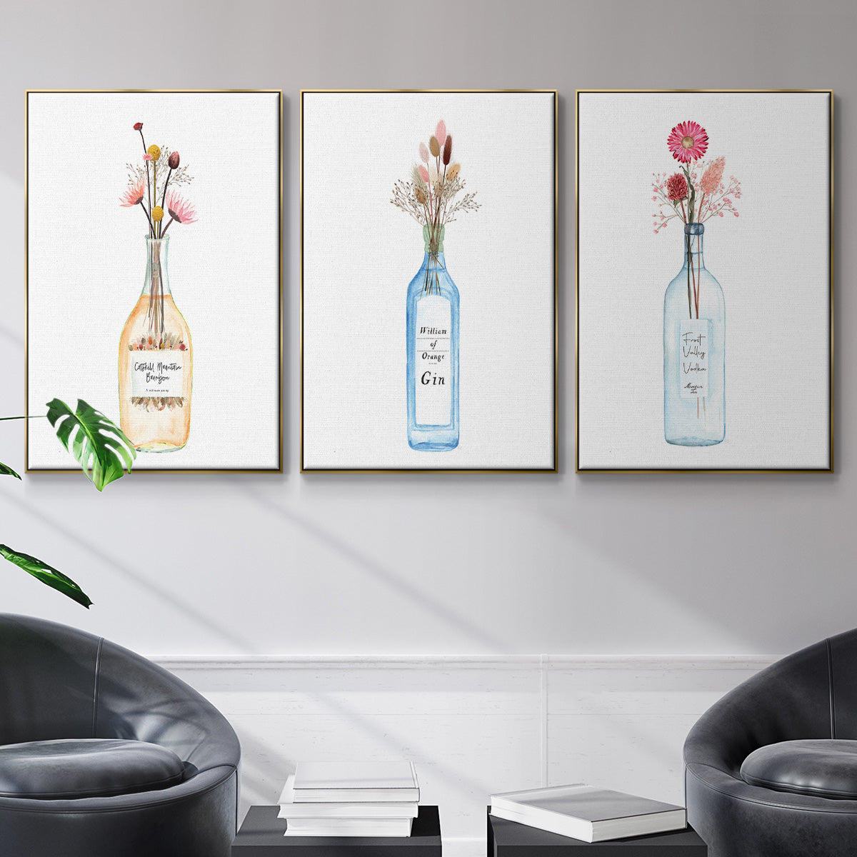 Frost Valley Vodka - Framed Premium Gallery Wrapped Canvas L Frame 3 Piece Set - Ready to Hang