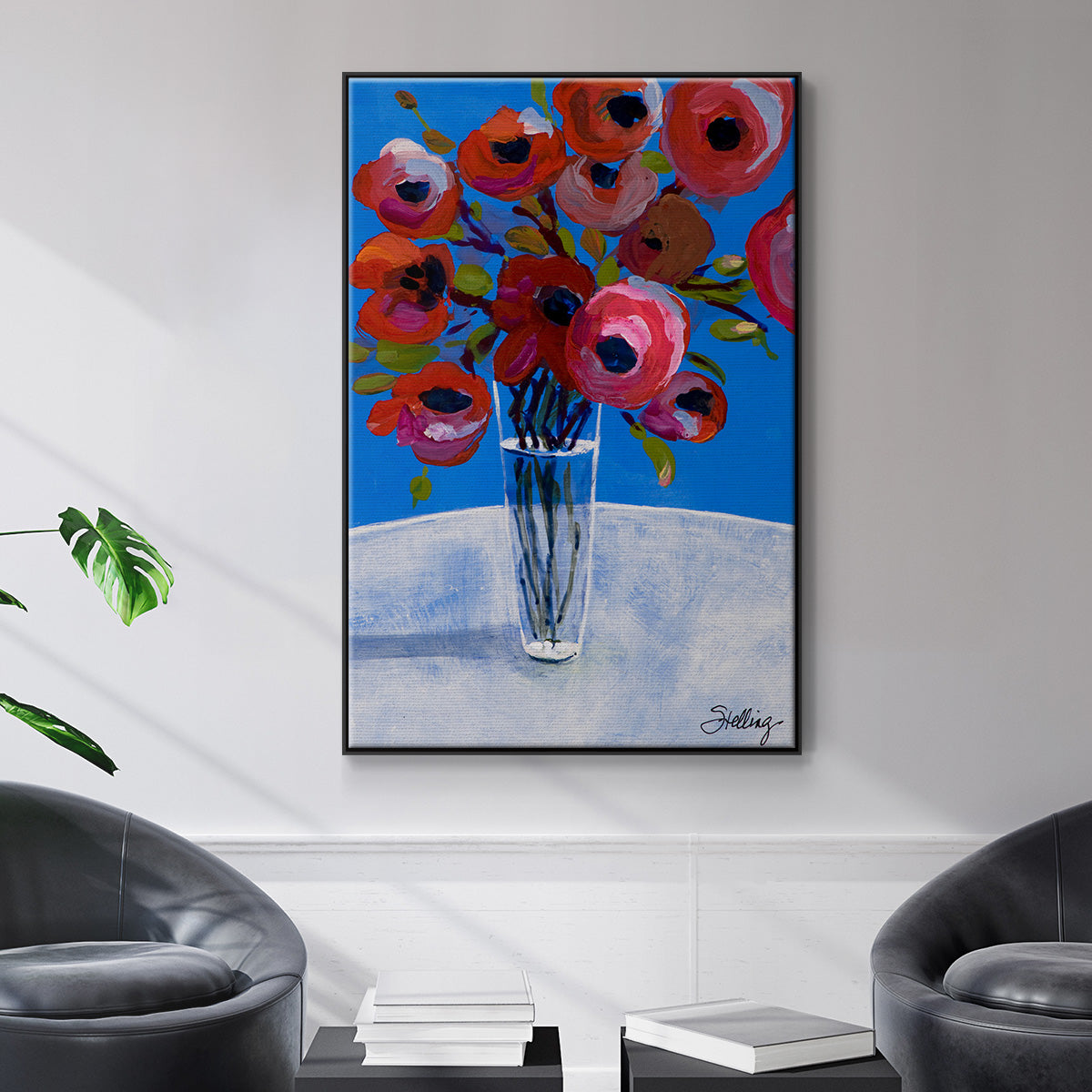 Poppies - Framed Premium Gallery Wrapped Canvas L Frame - Ready to Hang