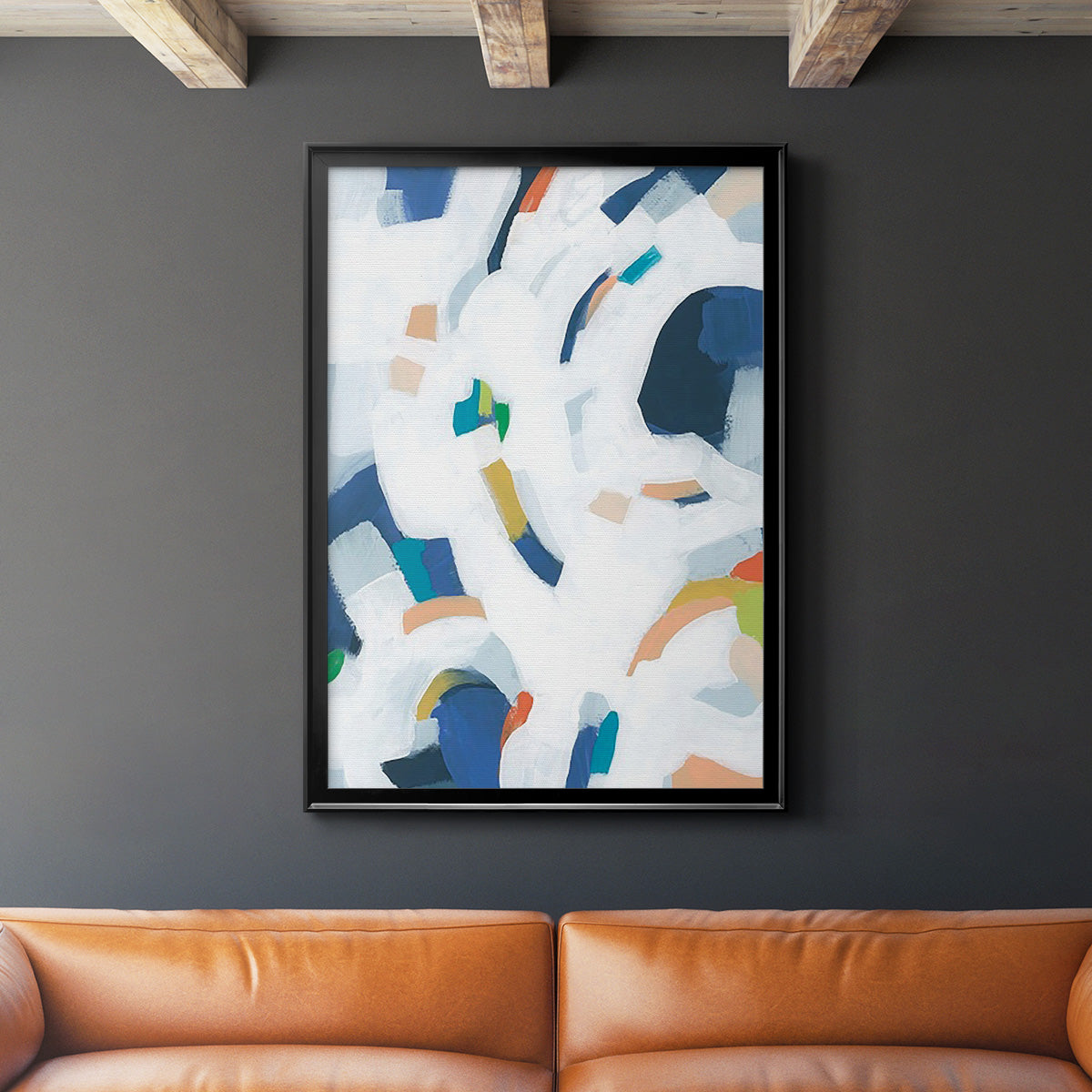 Bright Orbit II - Modern Framed Canvas Print