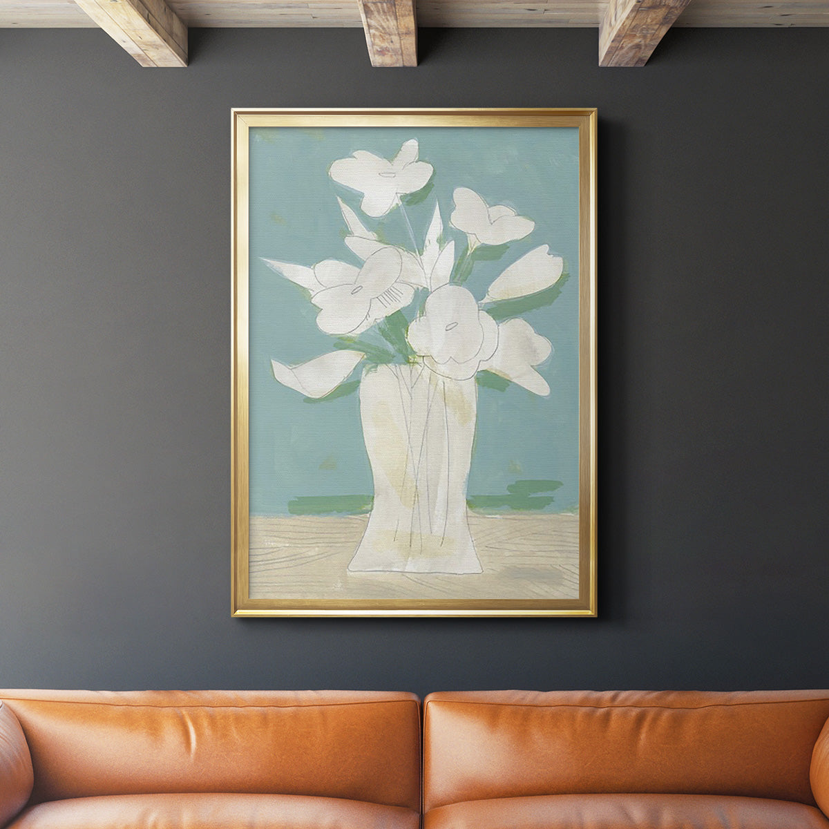 Muted Spring Arrangement I - Modern Framed Canvas Print