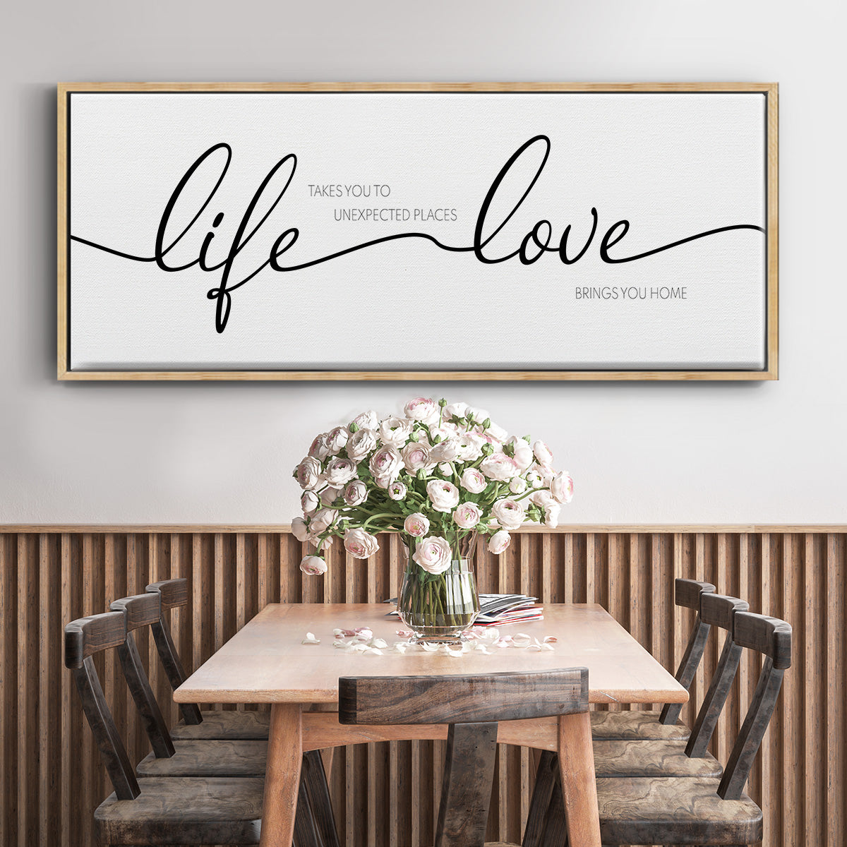Life Takes You Love Brings You - Floater Framed Canvas Print