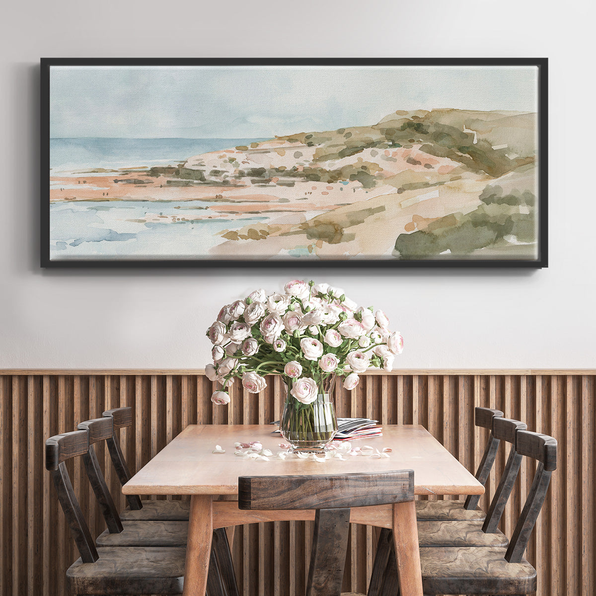 Neutral Seaside II - Floater Framed Canvas Print