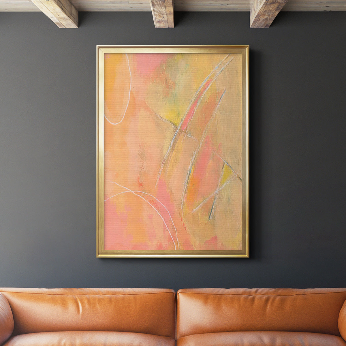 Peach Bliss III - Modern Framed Canvas Print