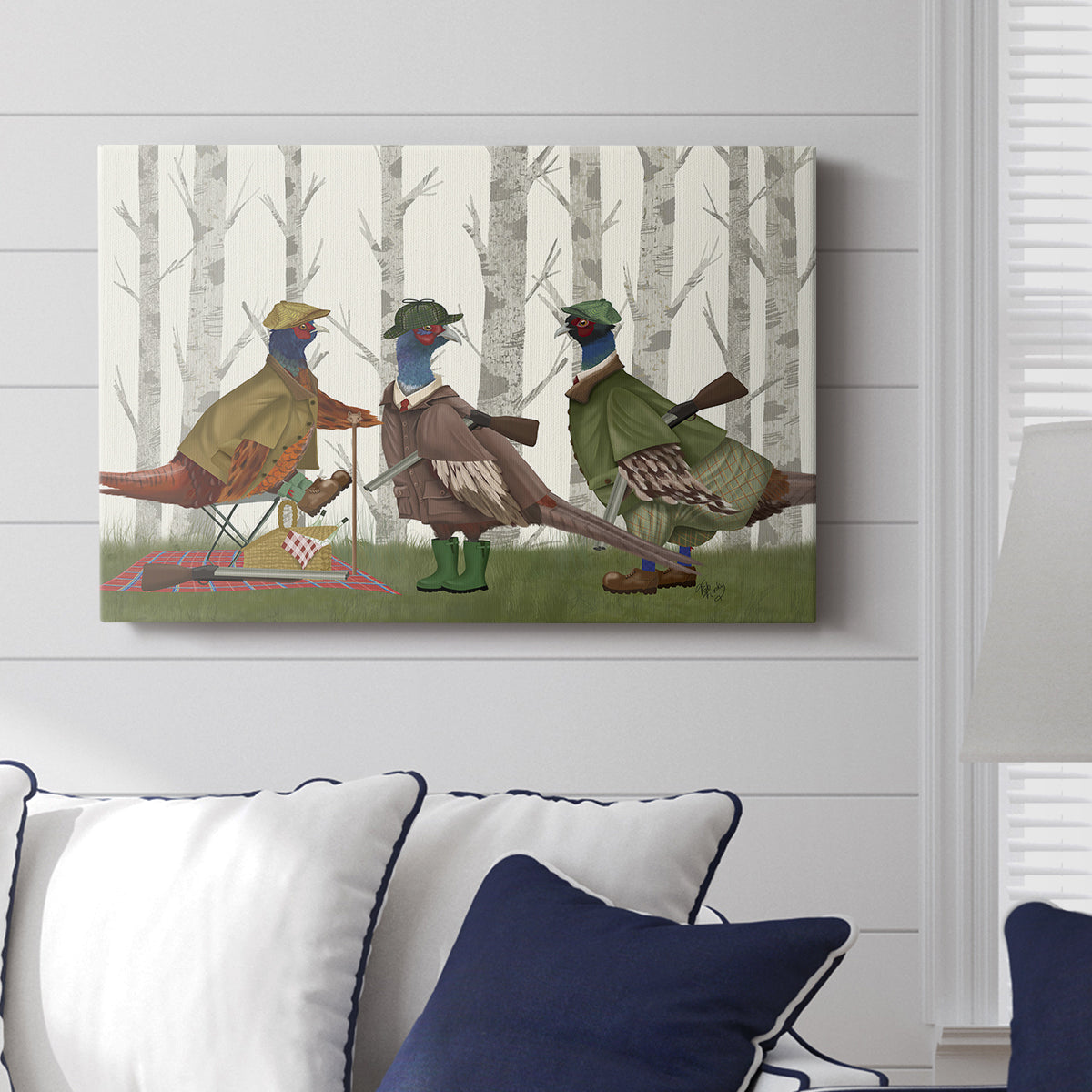 Pheasant Shooting Party Group 1 - Canvas Art Print