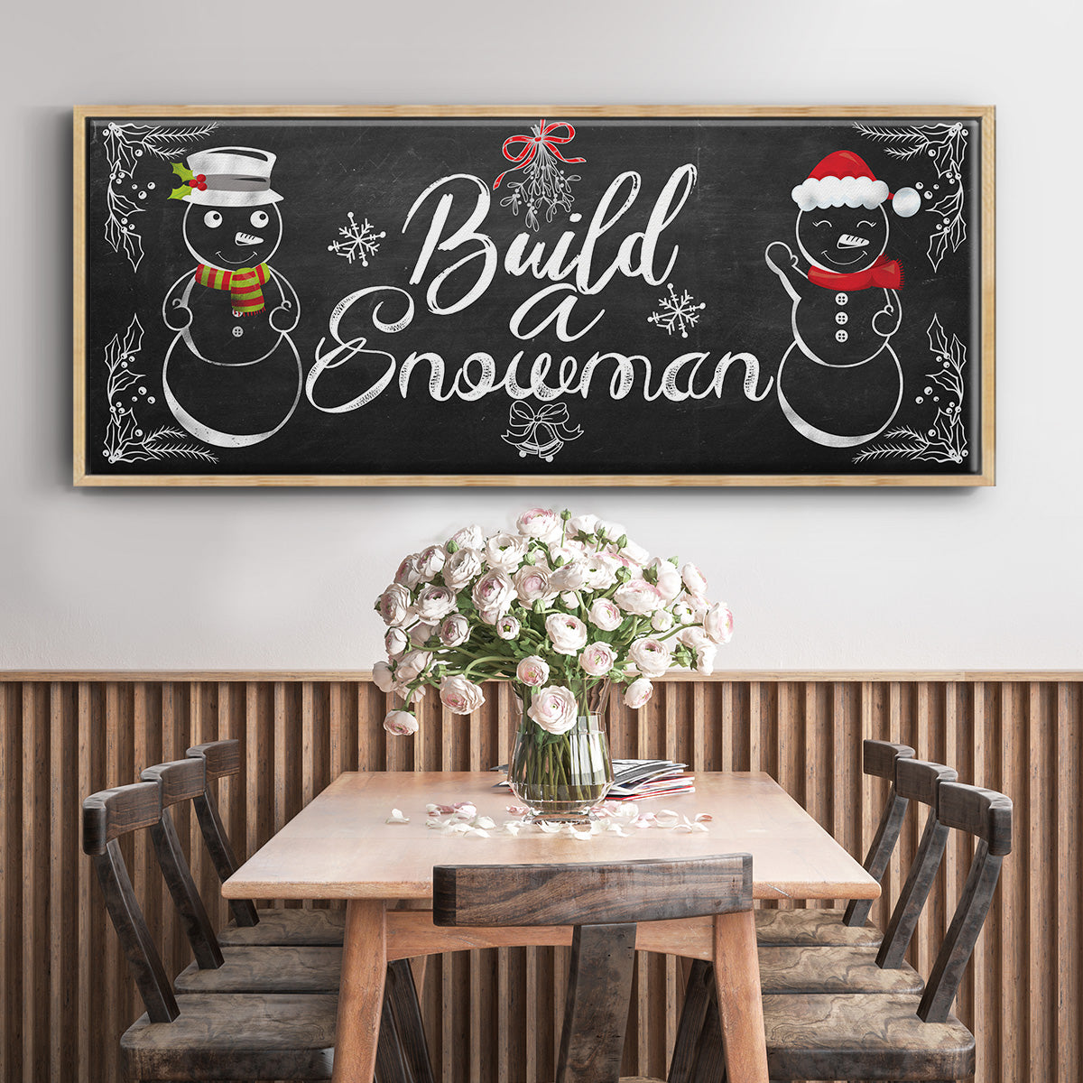 Build a Snowman - Floater Framed Canvas Print