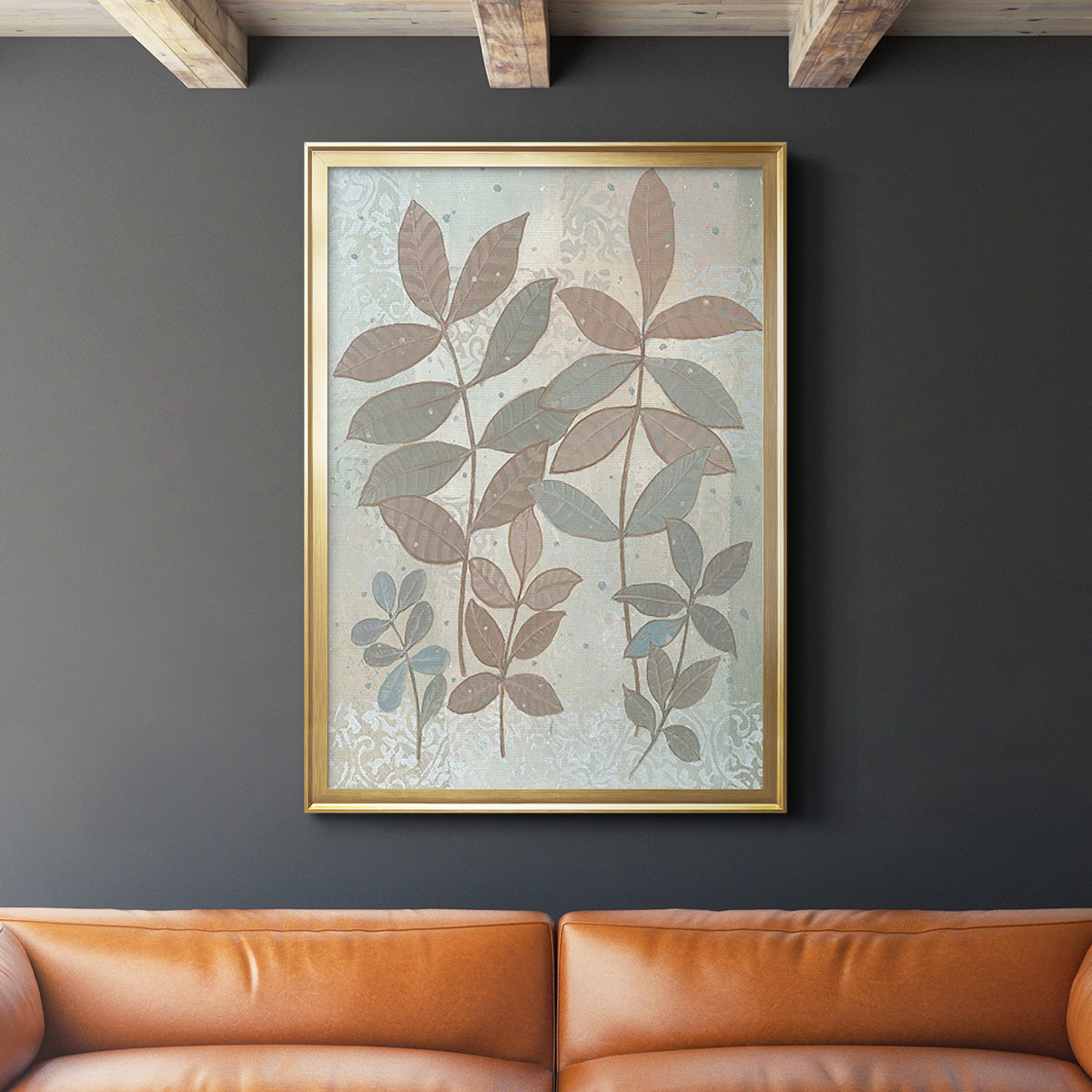 Leaf Cluster II - Modern Framed Canvas Print