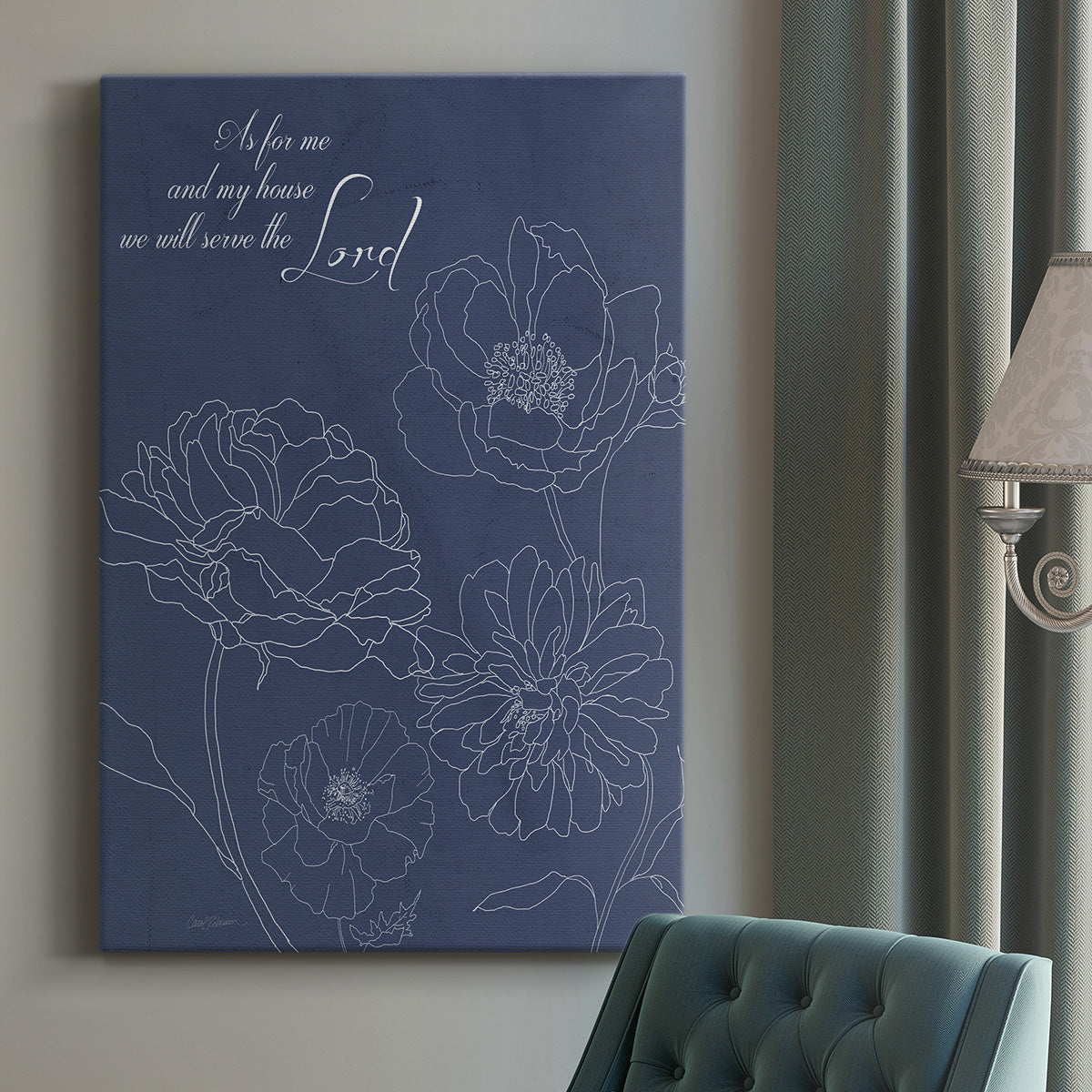 Serve the Lord Floral Sketch Premium Gallery Wrapped Canvas - Ready to Hang