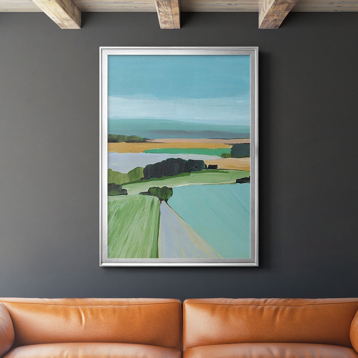 Bright Colored Countryside III - Modern Framed Canvas Print