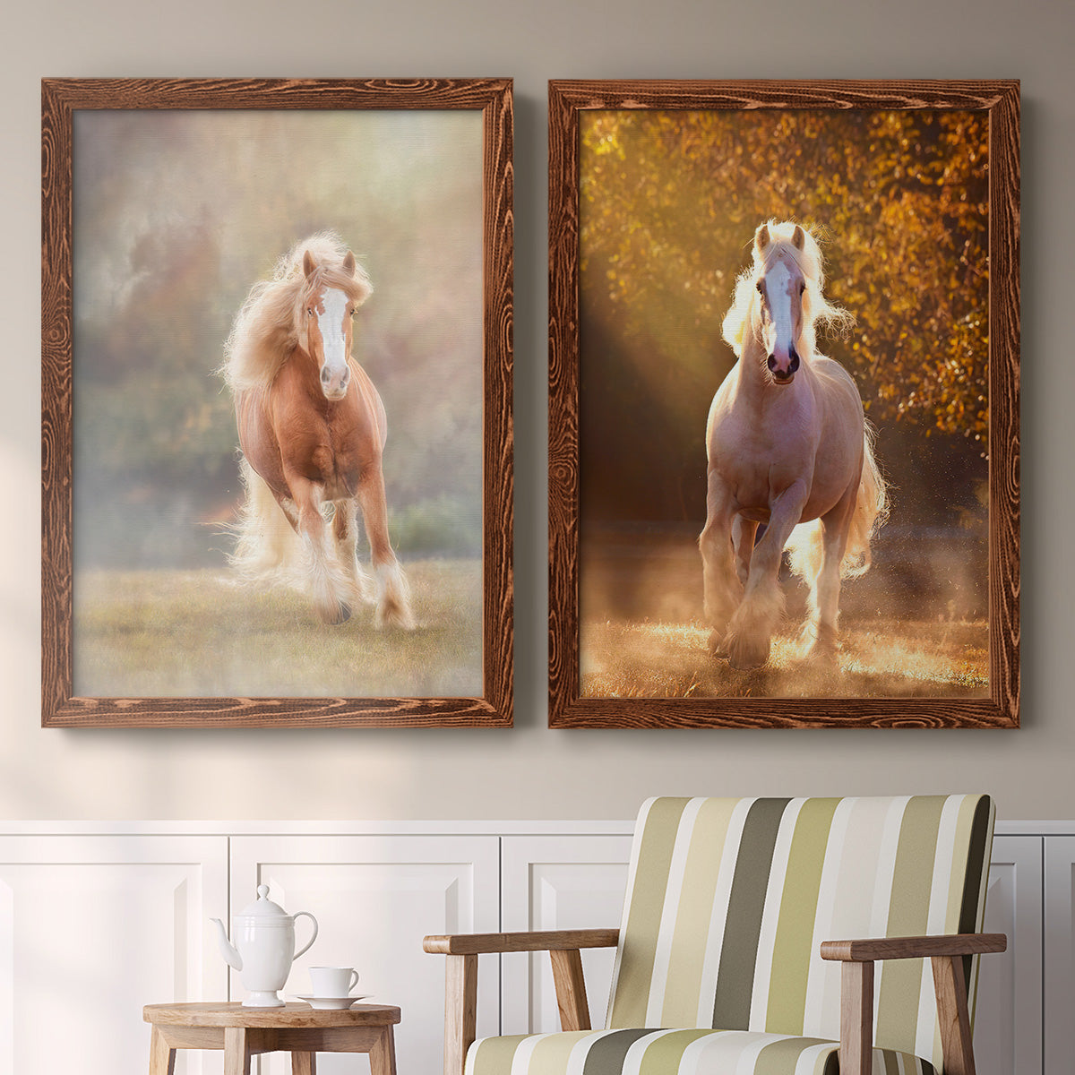 Horse Motion VII - Premium Framed Canvas 2 Piece Set - Ready to Hang