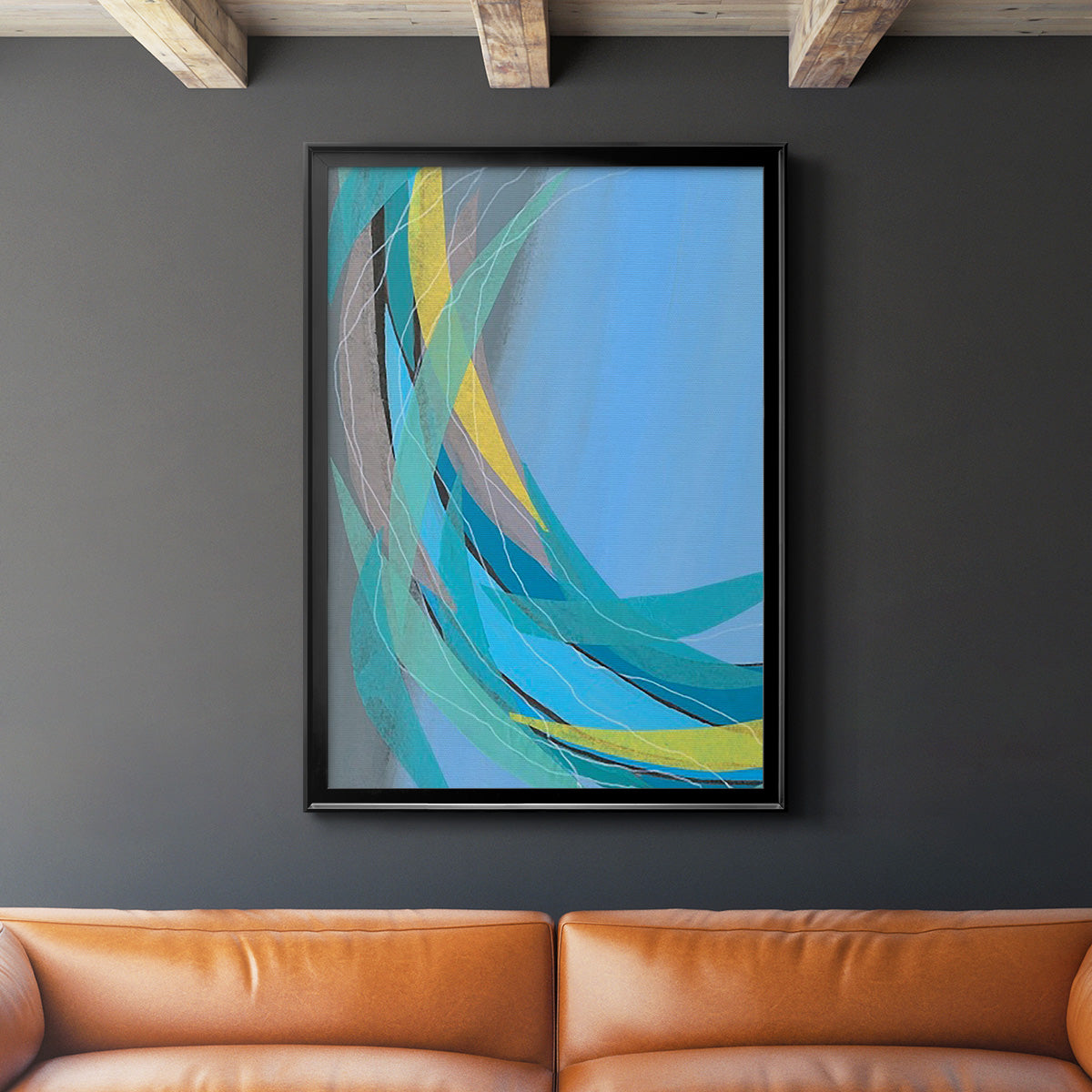 Circulating Flow I - Modern Framed Canvas Print