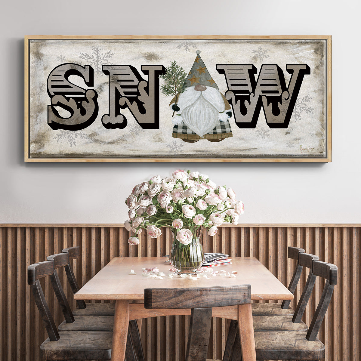 Winter Wonderland Friend Snow - Floater Framed Canvas Print