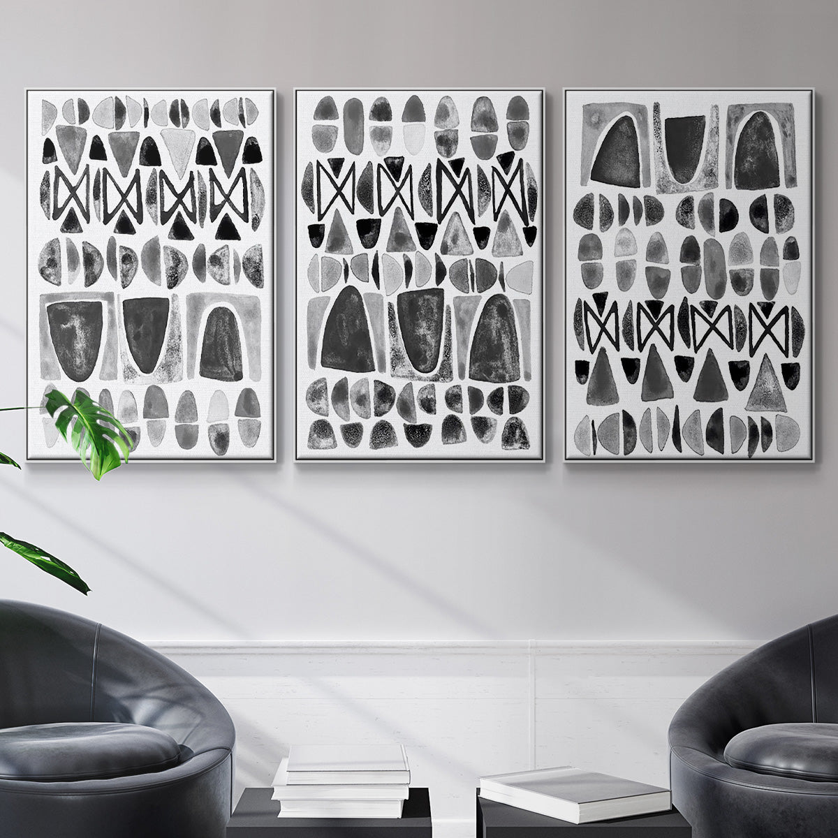 Grey Arches I - Floater Framed Canvas Set