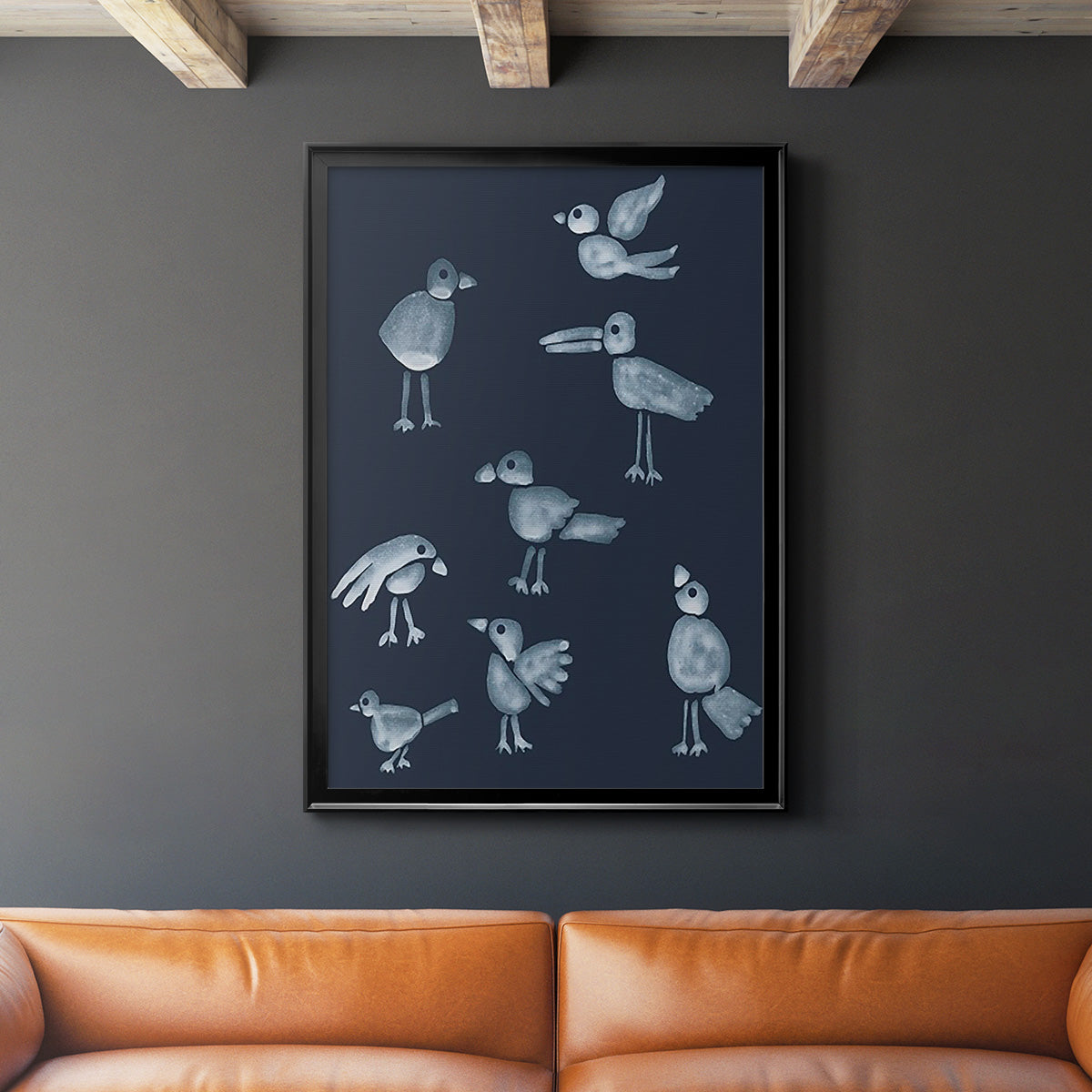 Flock I - Modern Framed Canvas Print
