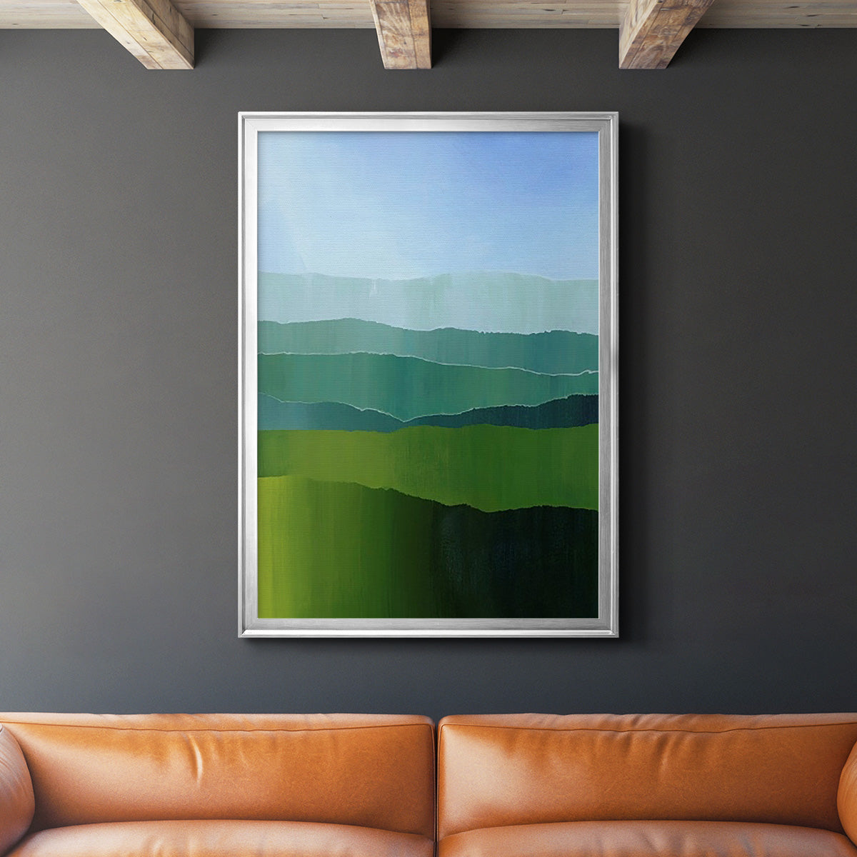 Blue Ridge Fade II - Modern Framed Canvas Print