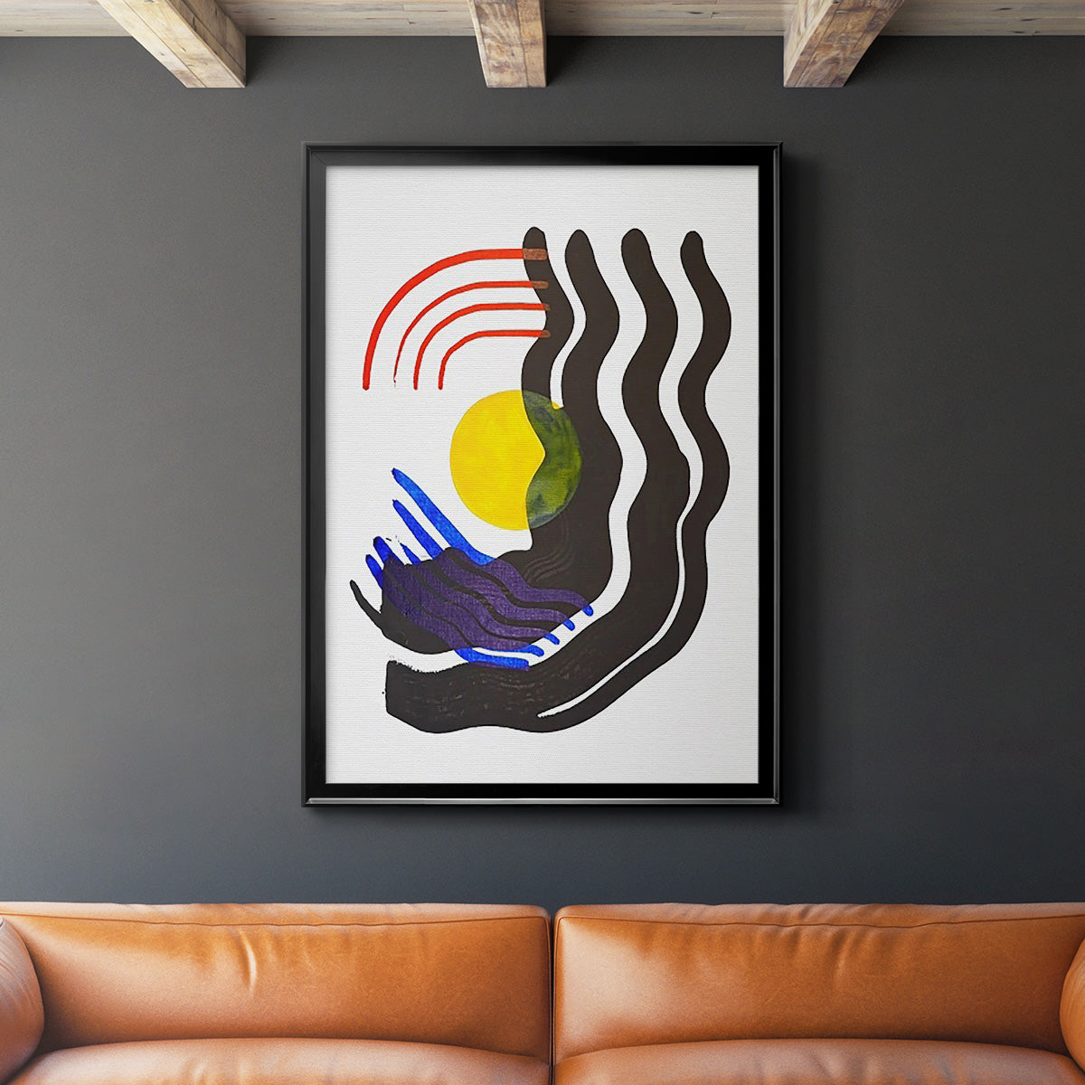 Shifting III - Modern Framed Canvas Print