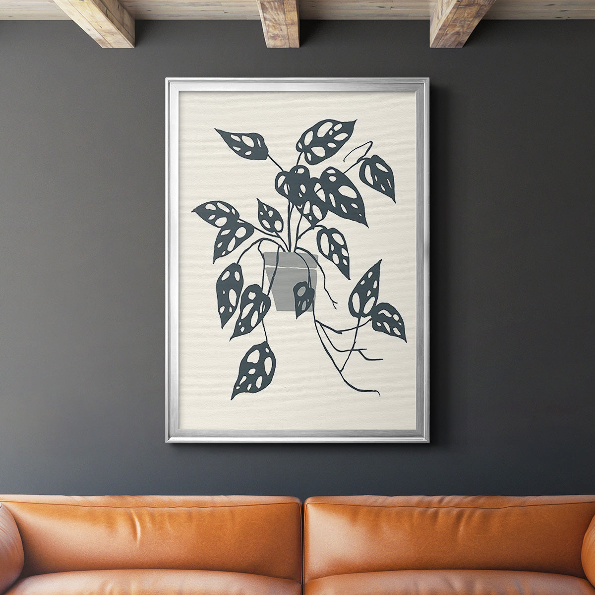 Growing Leaves I - Modern Framed Canvas Print