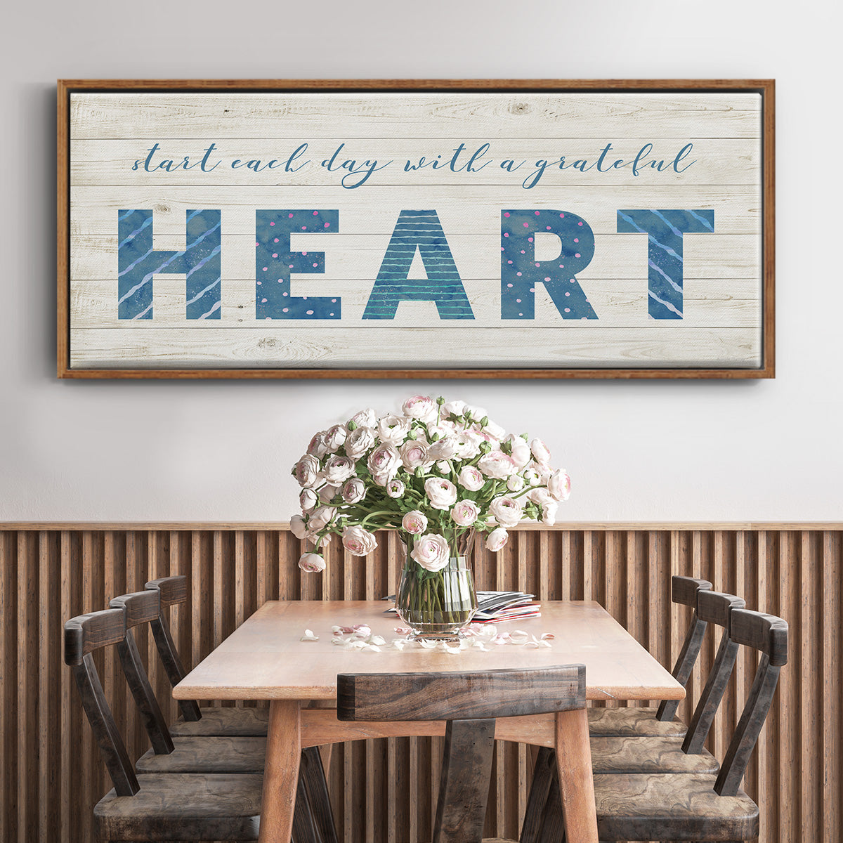Grateful Heart - Floater Framed Canvas Print