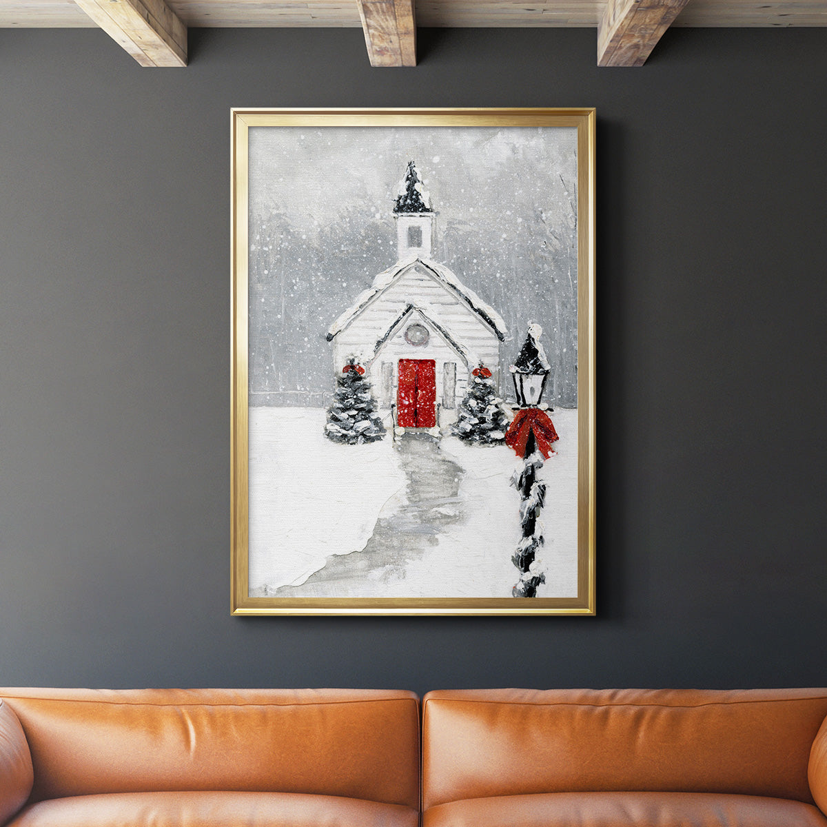 Soft Silent Night - Modern Framed Canvas Print