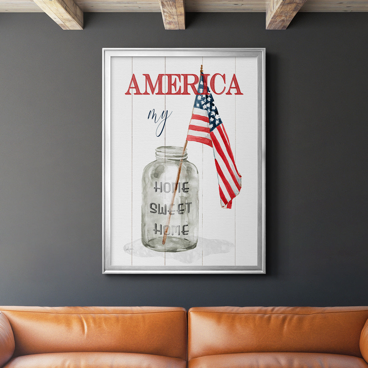 America My Home Sweet Home - Modern Framed Canvas Print