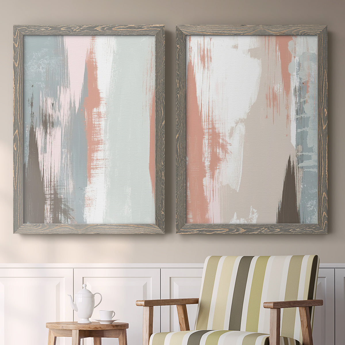 Sandstone Peel I - Premium Framed Canvas 2 Piece Set - Ready to Hang