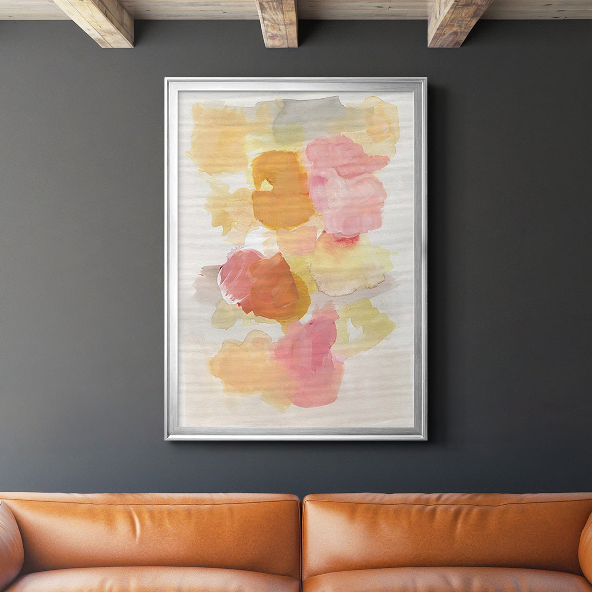 Warm Petals II - Modern Framed Canvas Print