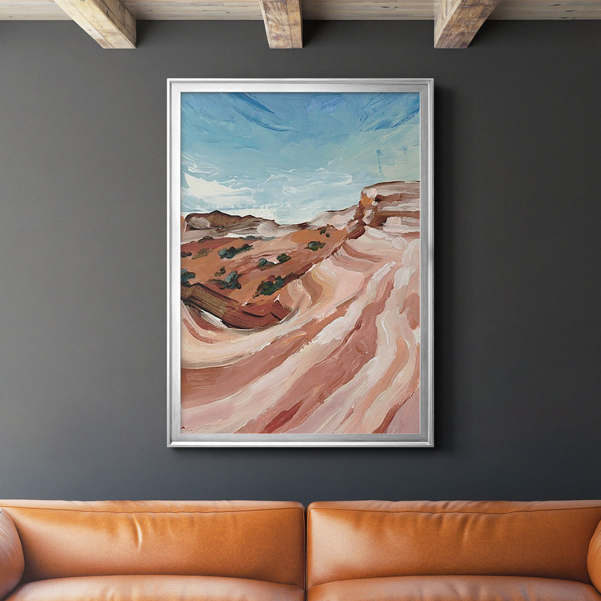 Impasto Plateau II - Modern Framed Canvas Print