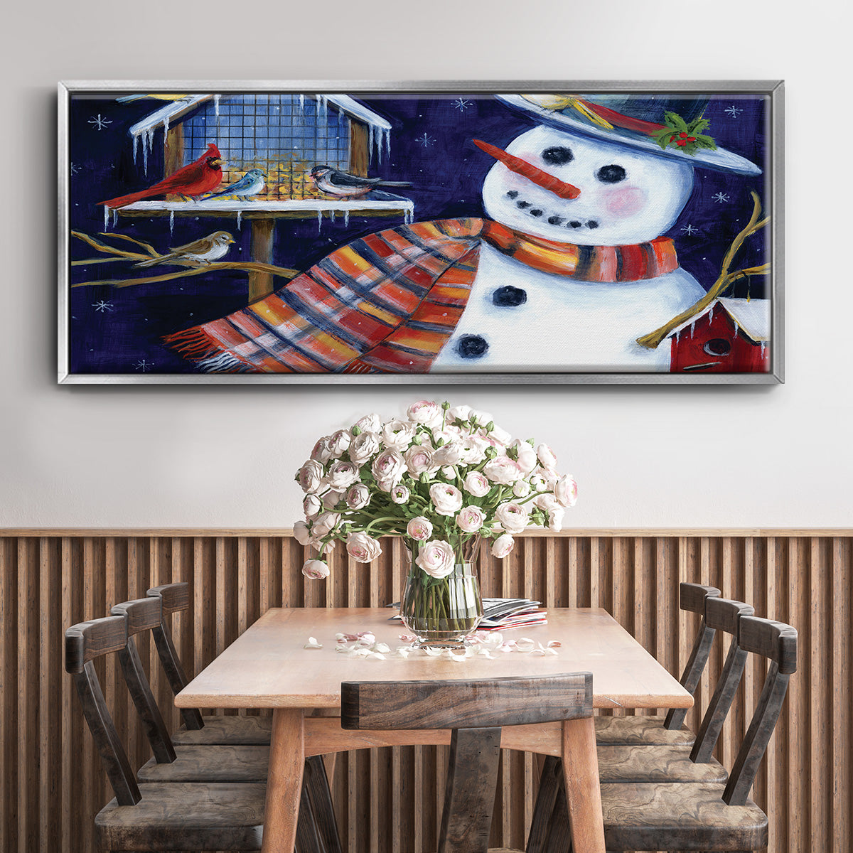 Snow Friends - Floater Framed Canvas Print