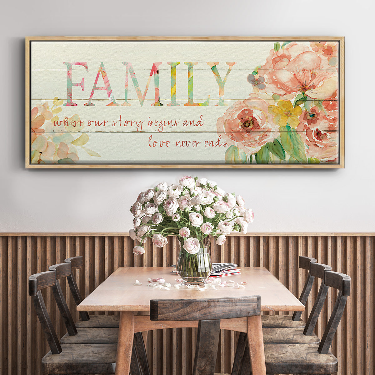 Family Where Our Story Begins - Floater Framed Canvas Print