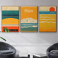 Summer Abroad I - Framed Premium Gallery Wrapped Canvas L Frame 3 Piece Set - Ready to Hang