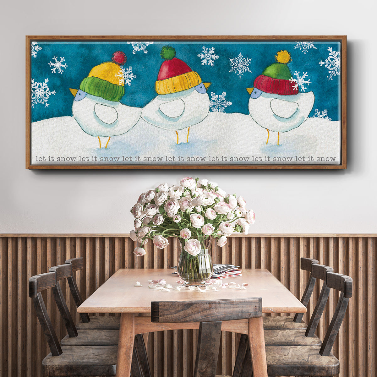 Merry Snowmen - Floater Framed Canvas Print