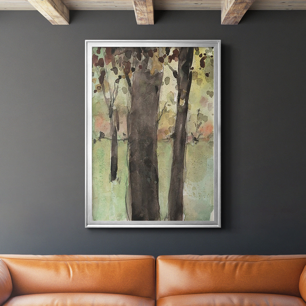 Under the Tree Confetti II - Modern Framed Canvas Print