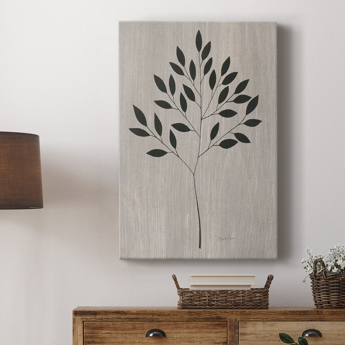 Leaves and Wood I - Canvas Art Print