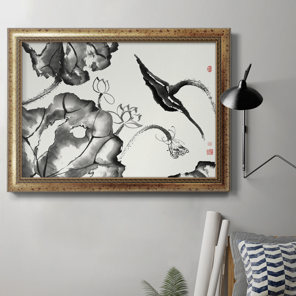 Lotus Study II Premium Framed Canvas- Ready to Hang