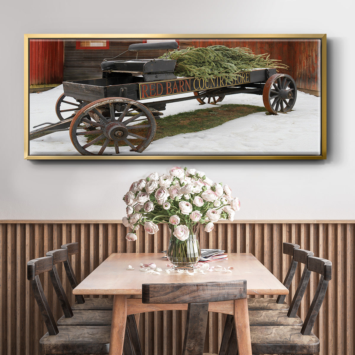 Country Store Wagon - Floater Framed Canvas Print