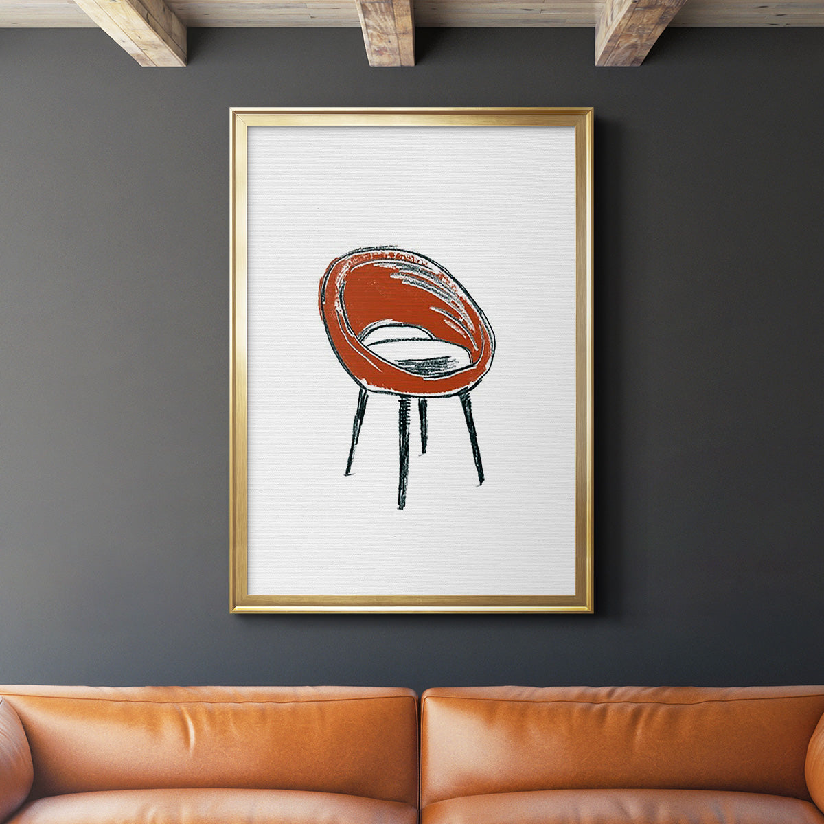 Take a Seat V - Modern Framed Canvas Print