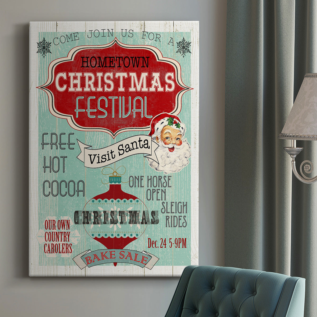 Bright Christmas Festival Premium Gallery Wrapped Canvas - Ready to Hang