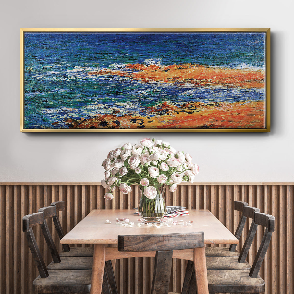 The 'Big Blue' Sea in Antibes, 1888 - Floater Framed Canvas Print